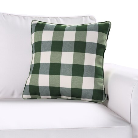 Poszewka Gabi na poduszkę 45x45 zielono-biała krata (5,5x5,5cm)