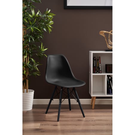 Krzesło skandynawskie wyprofilowane EVA czarne