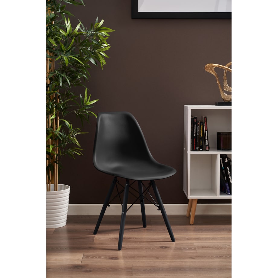 Krzesło skandynawskie wyprofilowane EVA czarne