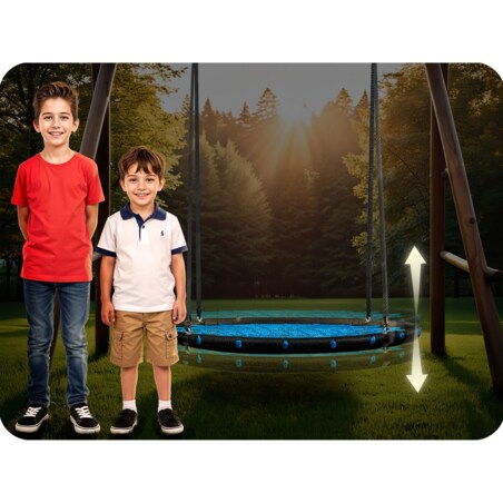 Huśtawka ogrodowa Neo-Sport bocianie gniazdo fotel wiszący 100 cm czarno-niebieska