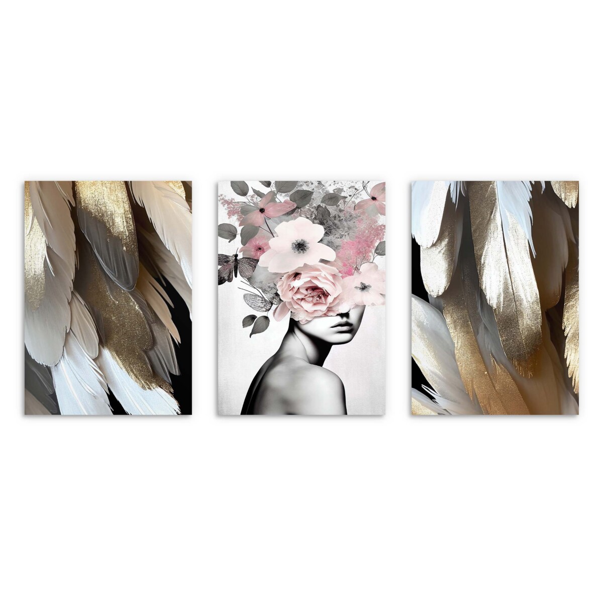 Plakaty Obrazy ścienne Dekoracja do salonu sypialni Glamour Złoto Kobieta