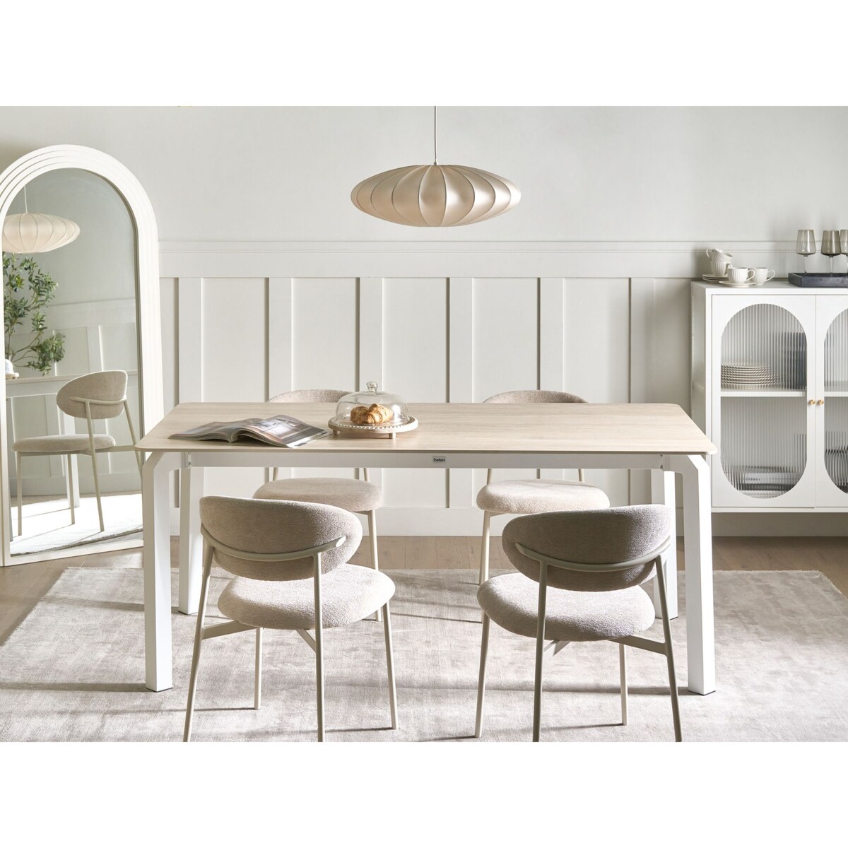 Stół ogrodowy FELETTO 180 cm 90 cm Kamień Efekt trawertynu