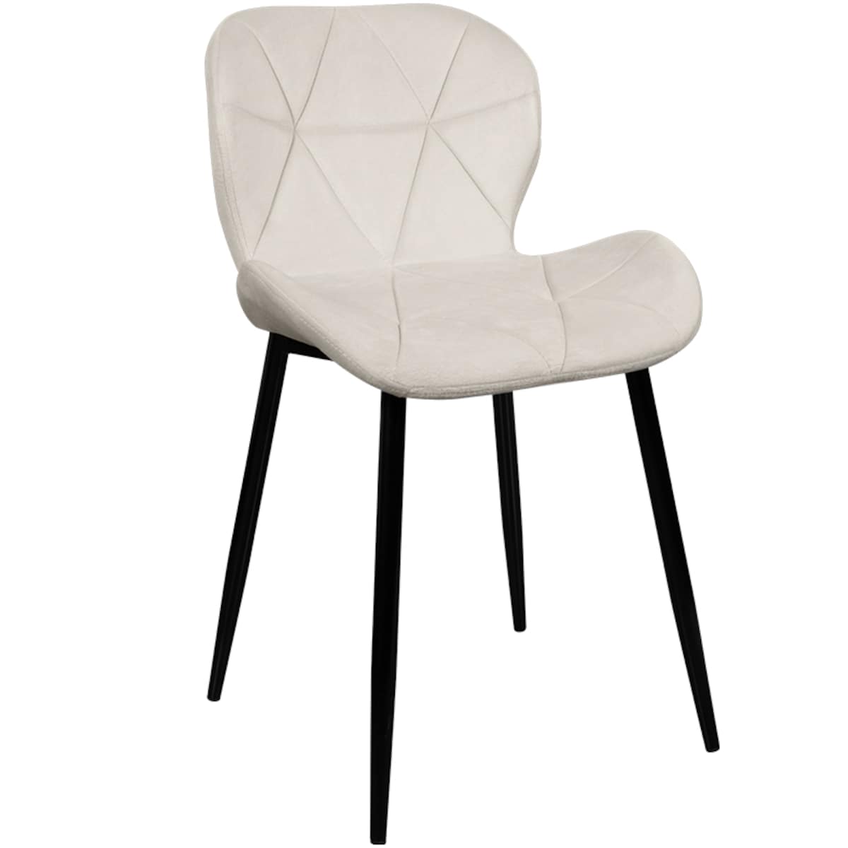 Krzesło tapicerowane skandynawskie nowoczesne welurowe beżowe