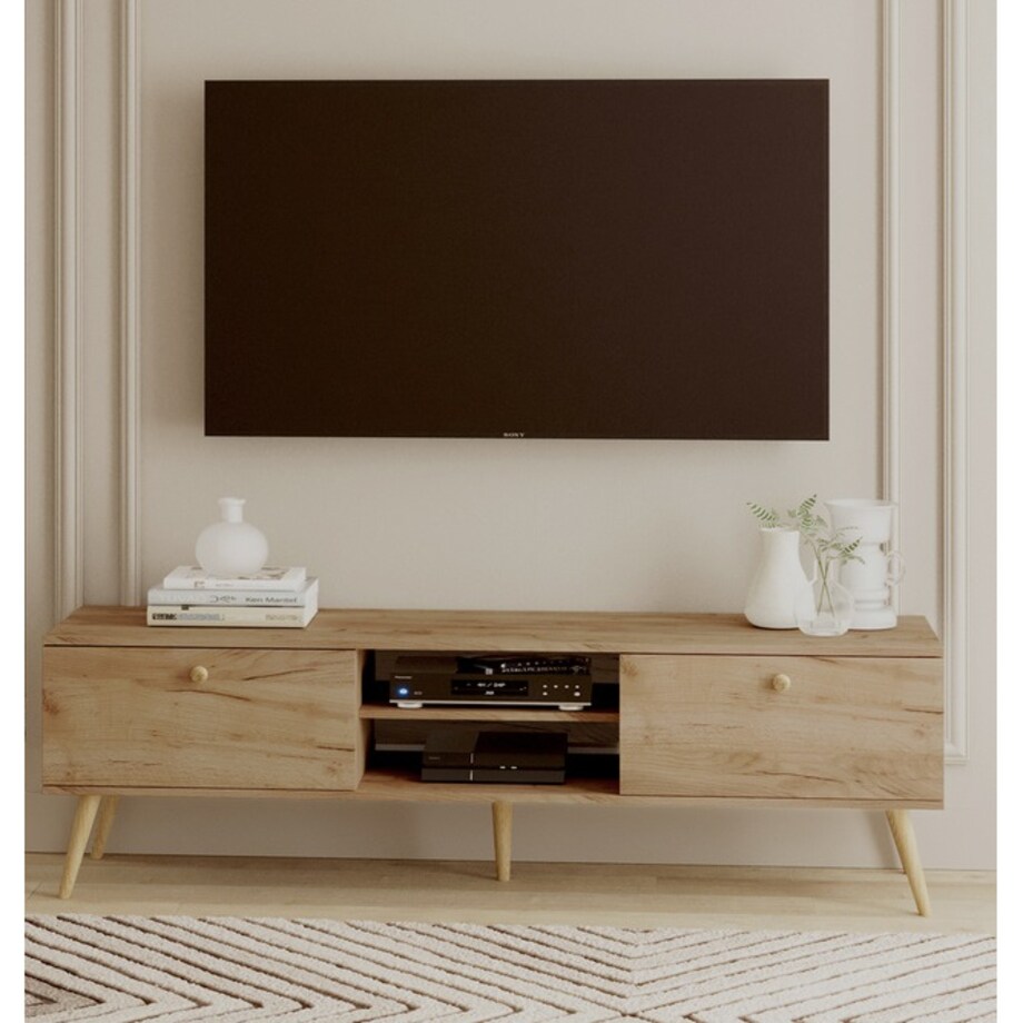 Szafka rtv boho - Dąb craft złoty