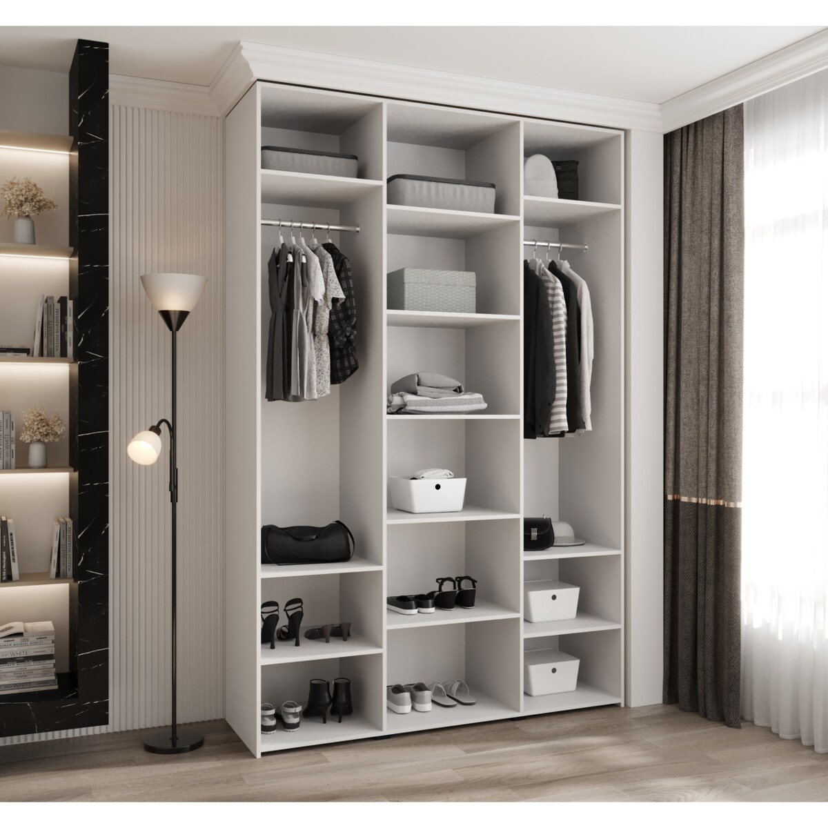 Szafa trzydrzwiowa Como 2 160 gł.50 biały+złoty