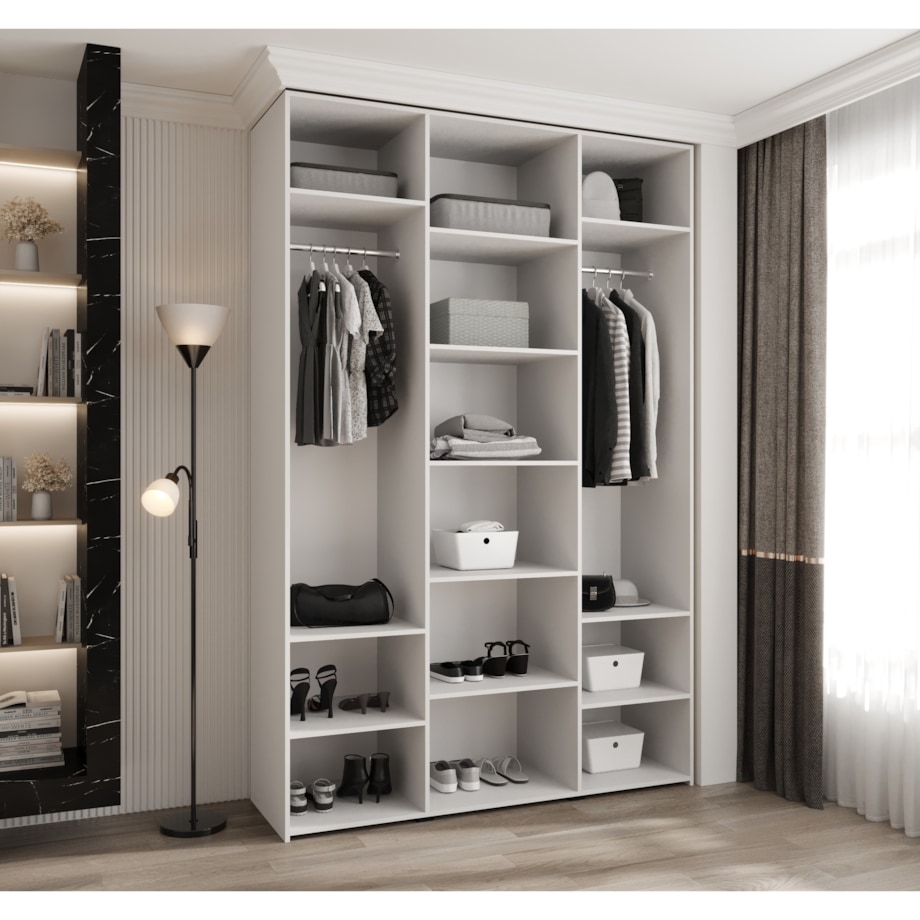 Szafa trzydrzwiowa Como 2 160 gł.50 biały+złoty