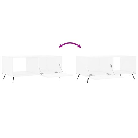 vidaXL Stolik kawowy, biały, 90x50x40 cm, materiał drewnopochodny