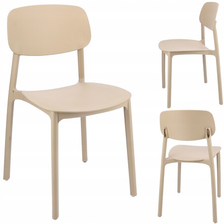 Krzesło ogrodowe plastikowe LARA beżowe