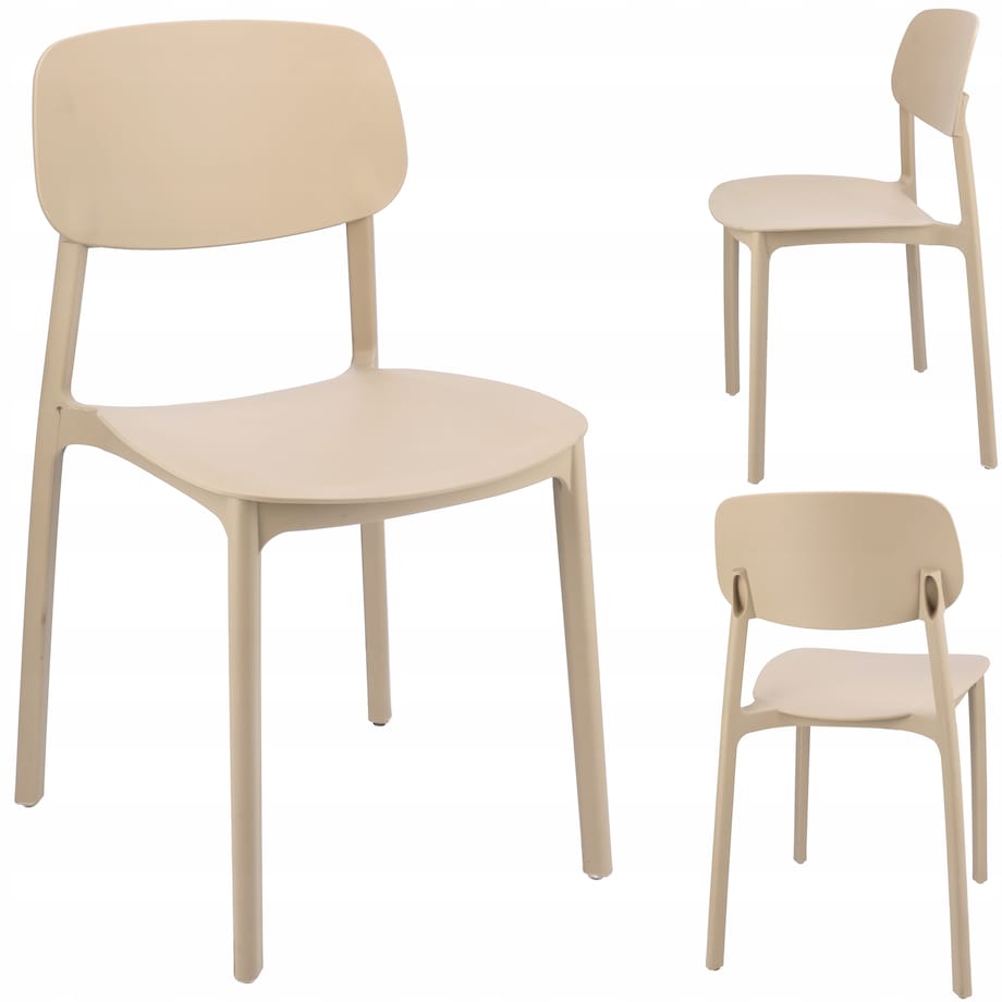 Krzesło ogrodowe plastikowe LARA beżowe