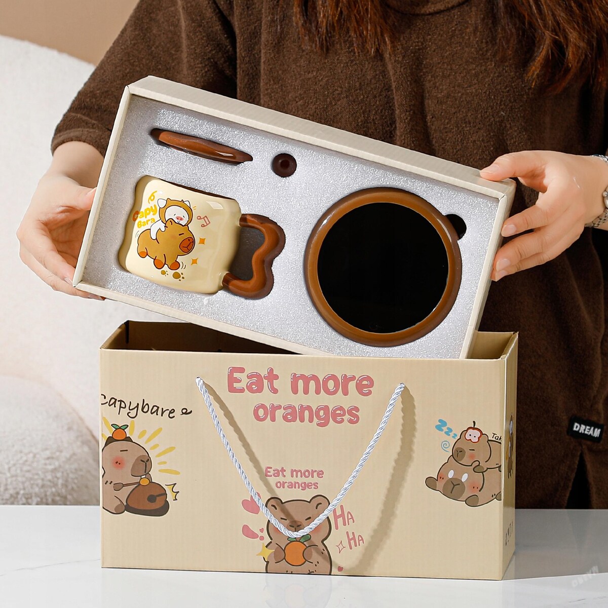 ZESTAW KUBEK Z PODGRZEWACZEM + Łyżka + Kabel USB PREZENT KUBEK ŚWIĄTECZNY