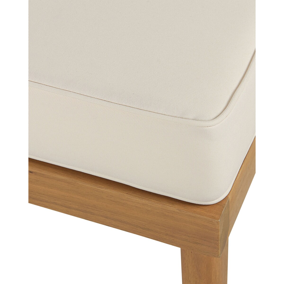 Otomana ogrodowa biała z jasnym drewnem BARATTI