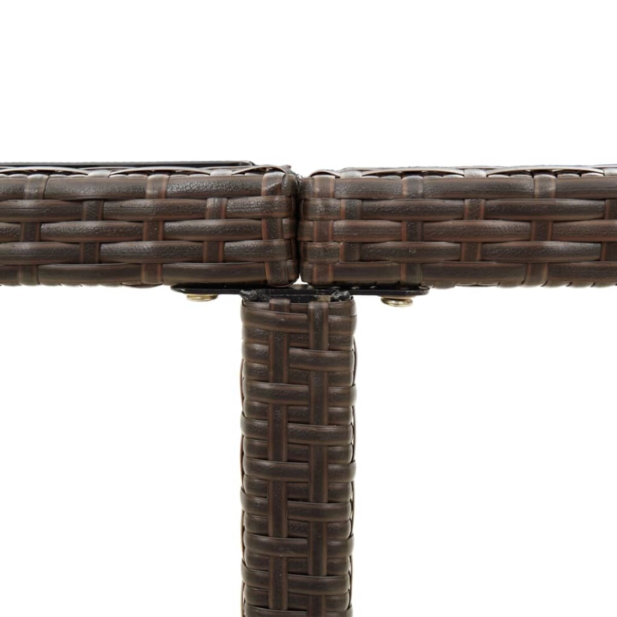 vidaXL Stół ogrodowy, brązowy, 109x107x74 cm, polirattan i szkło