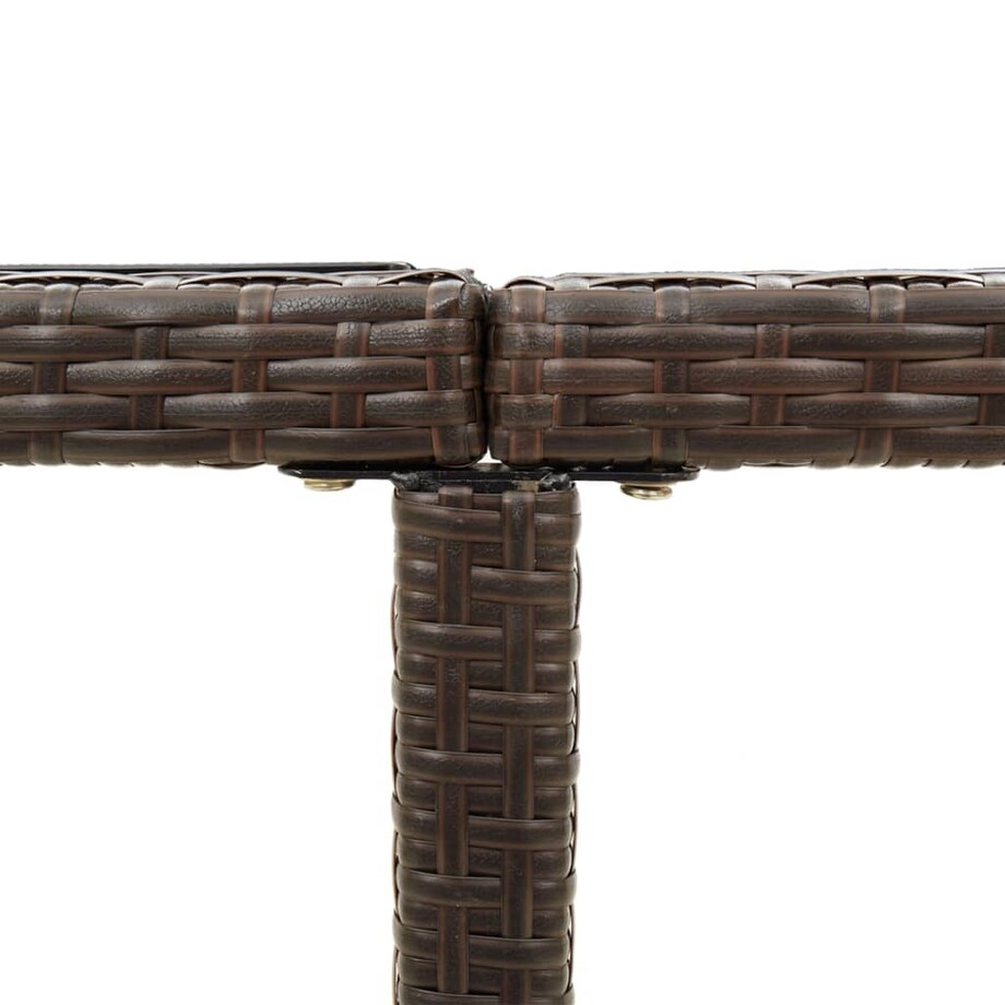 vidaXL Stół ogrodowy, brązowy, 109x107x74 cm, polirattan i szkło