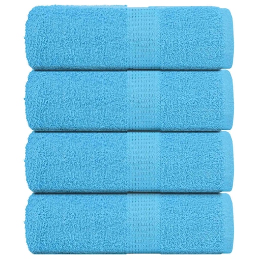 vidaXL Ręczniki dla gości, 4 szt., turkusowe, 30x50 cm, bawełna 100%