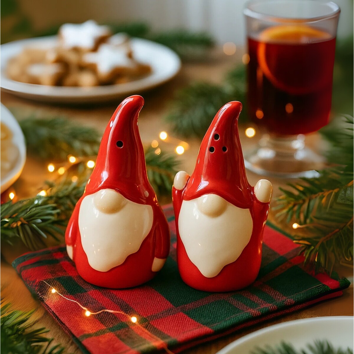 Solniczka i pieprzniczka YULORA cermiczne gnomy