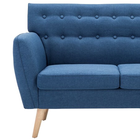 vidaXL 3-osobowa sofa tapicerowana tkaniną, 172x70x82 cm, niebieska