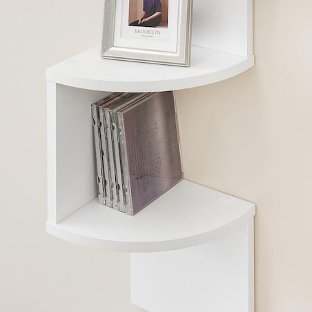 Regał Narożny Półka 20X20X127,5 Cm Biały