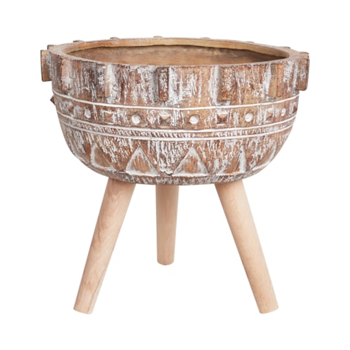 Doniczka na stojaku 37 x 37 x 37 cm jasnobrązowa ASPLENIUM