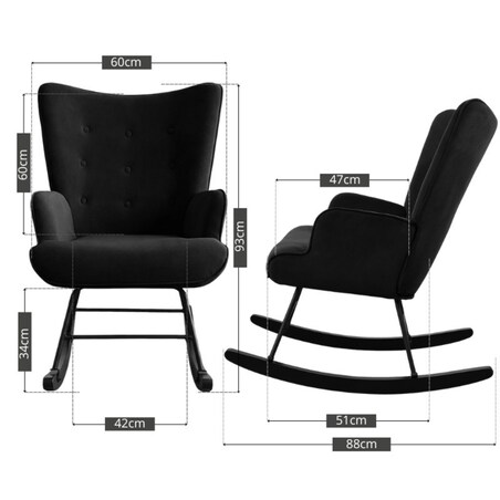 Fotel bujany tapicerowany welur wygodny wypoczynkowy uszak salon czarny