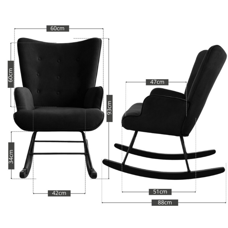 Fotel bujany tapicerowany welur wygodny wypoczynkowy uszak salon czarny