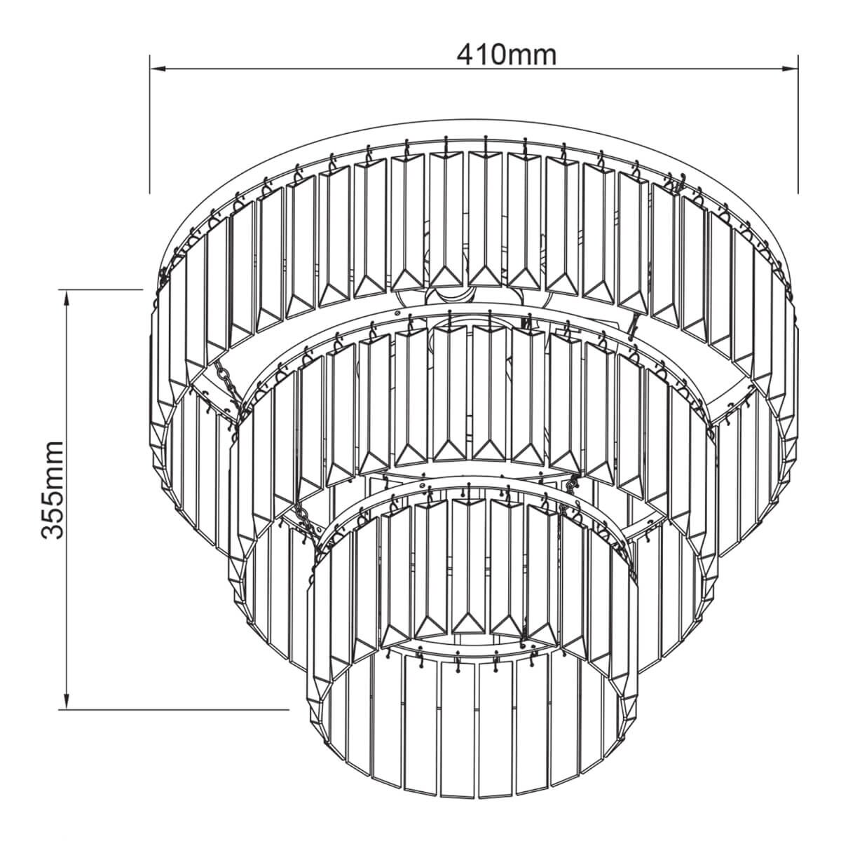 Kryształowa lampa sufitowa Tifanny P17127-4-BK Zumaline przezroczysty czarny
