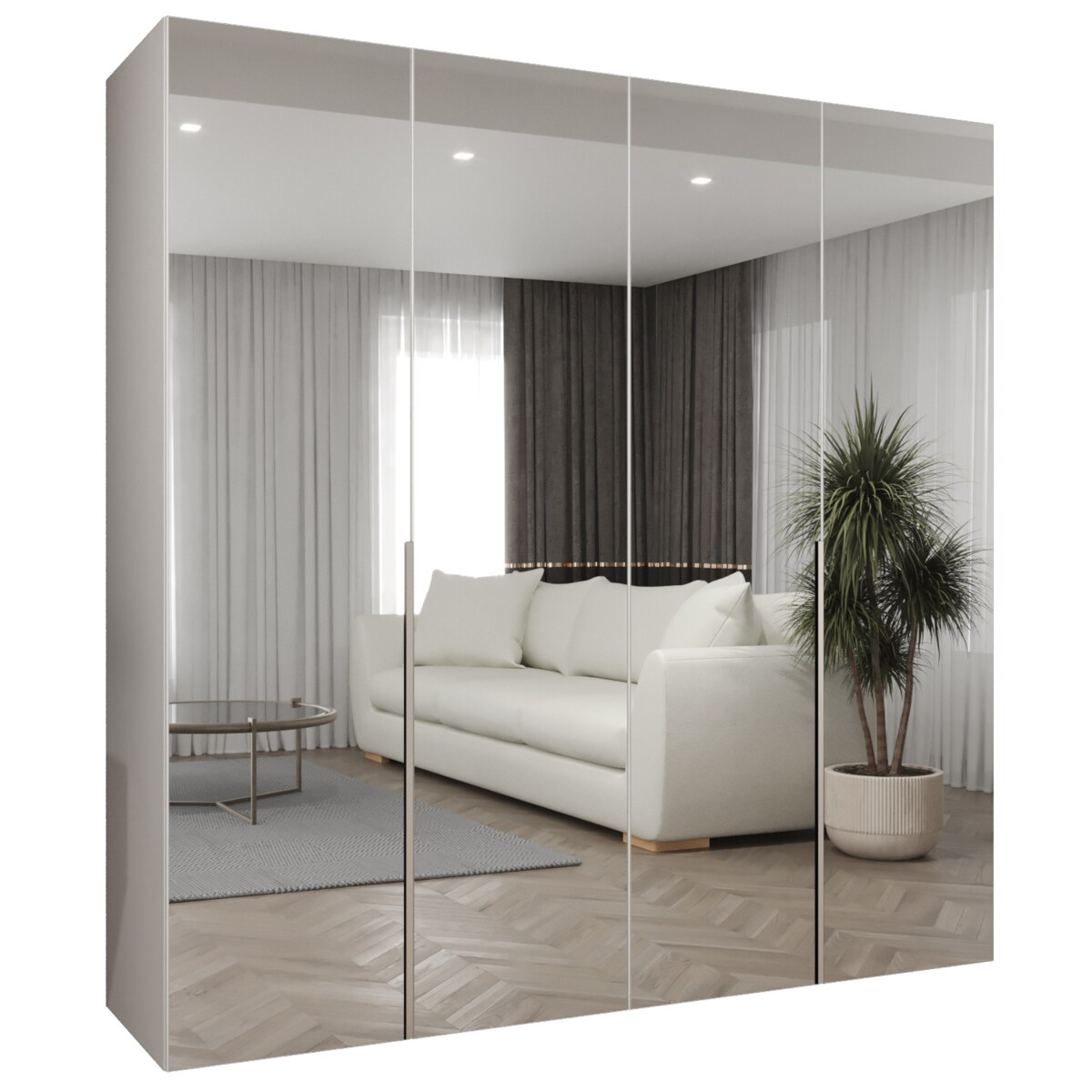 Szafa uchylna otwierana ALICANTE 3 200 wys. 202 cm Biały + u. Kaszmir