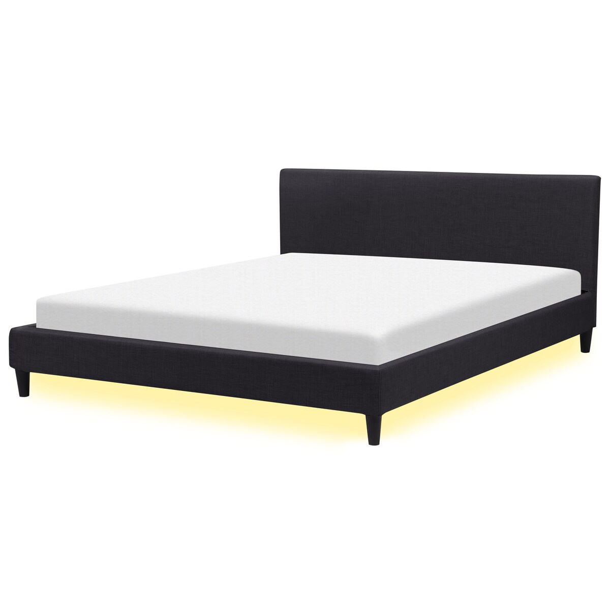 Łóżko LED FITOU 180 x 200 cm Czarny