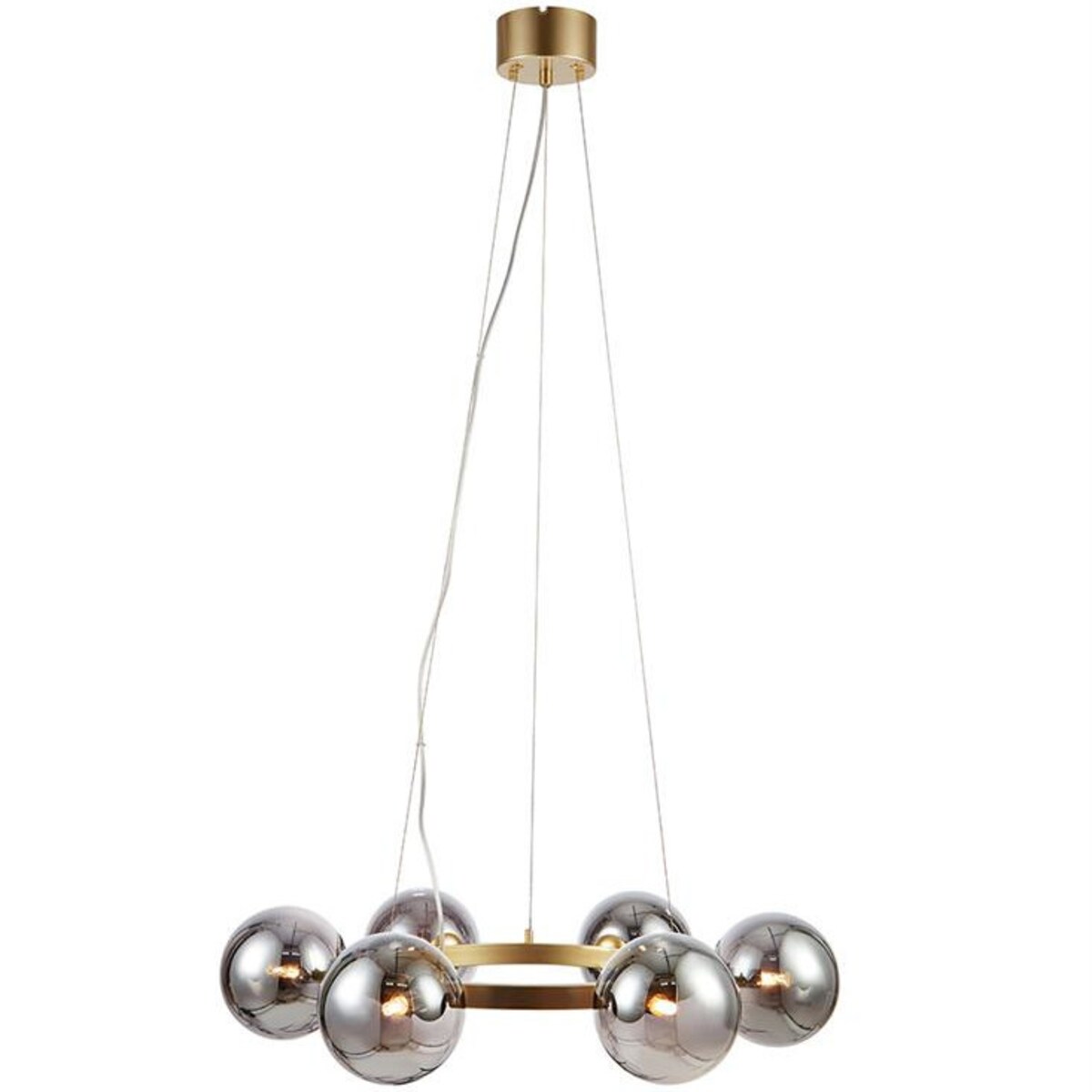 Loftowa LAMPA wisząca CIRCLE 108050 Markslojd metalowa OPRAWA modernistyczny ZWIS szklane kule złote przydymione