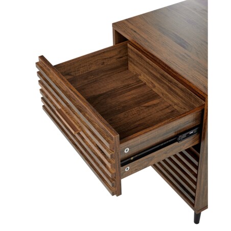 Szafka nocna 2 szuflady MDF Ciemne drewno KEITH