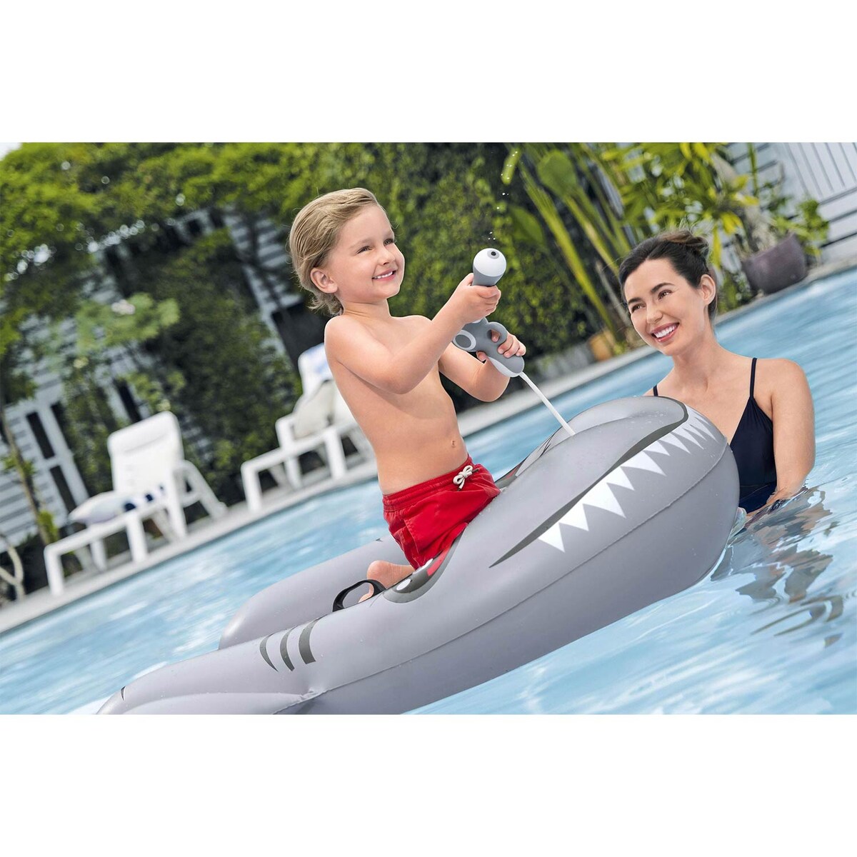 Pontonik dla dzieci Bestway Sharkventure ponton dmuchany do wody pływania samolot