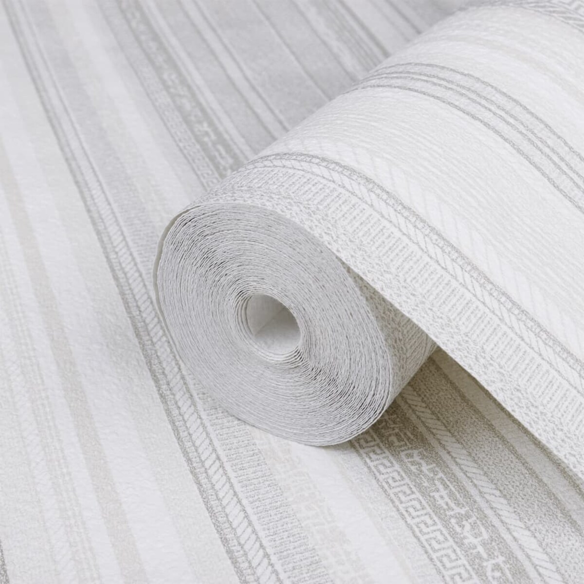 vidaXL Tapeta 3D z wzorem w pasy, szara, 10x0,53 m, flizelina