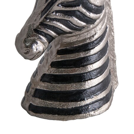 Figurka dekoracyjna Zebra ZAGORA Metal Czarny/ srebrny