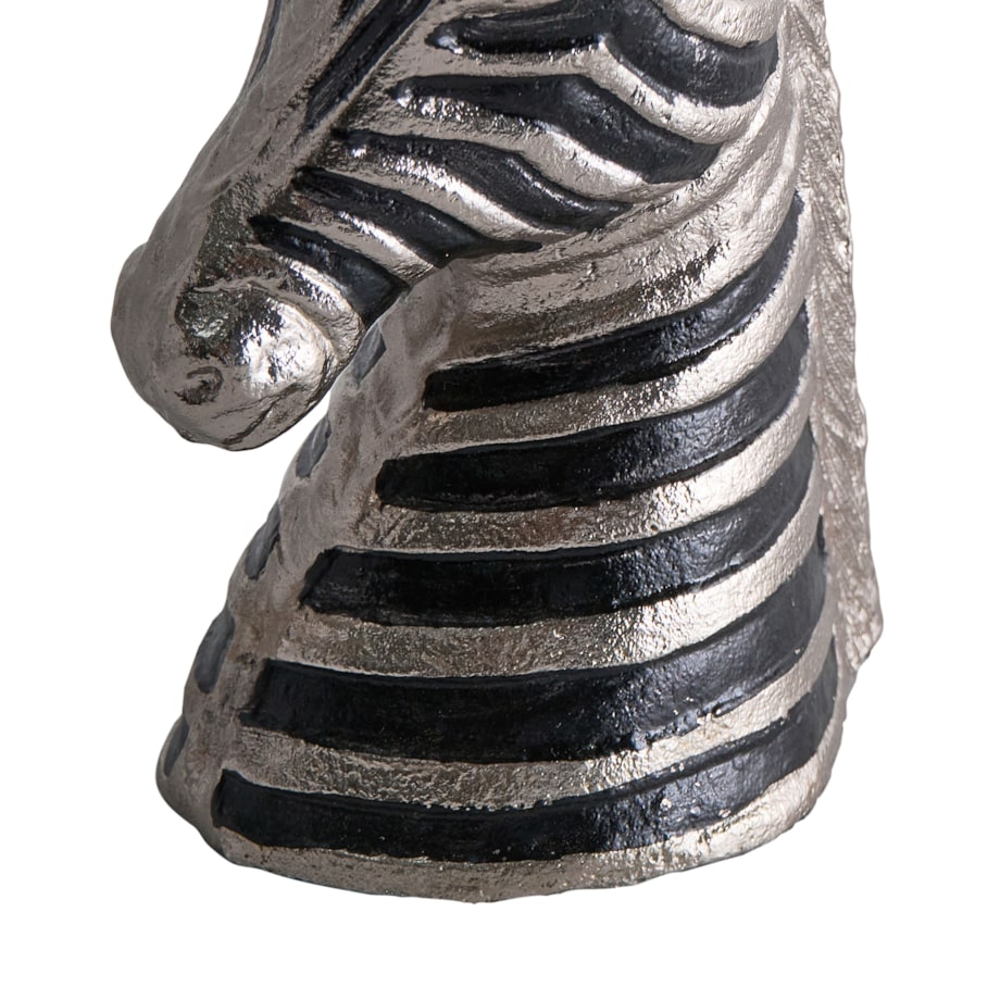Figurka dekoracyjna Zebra ZAGORA Metal Czarny/ srebrny