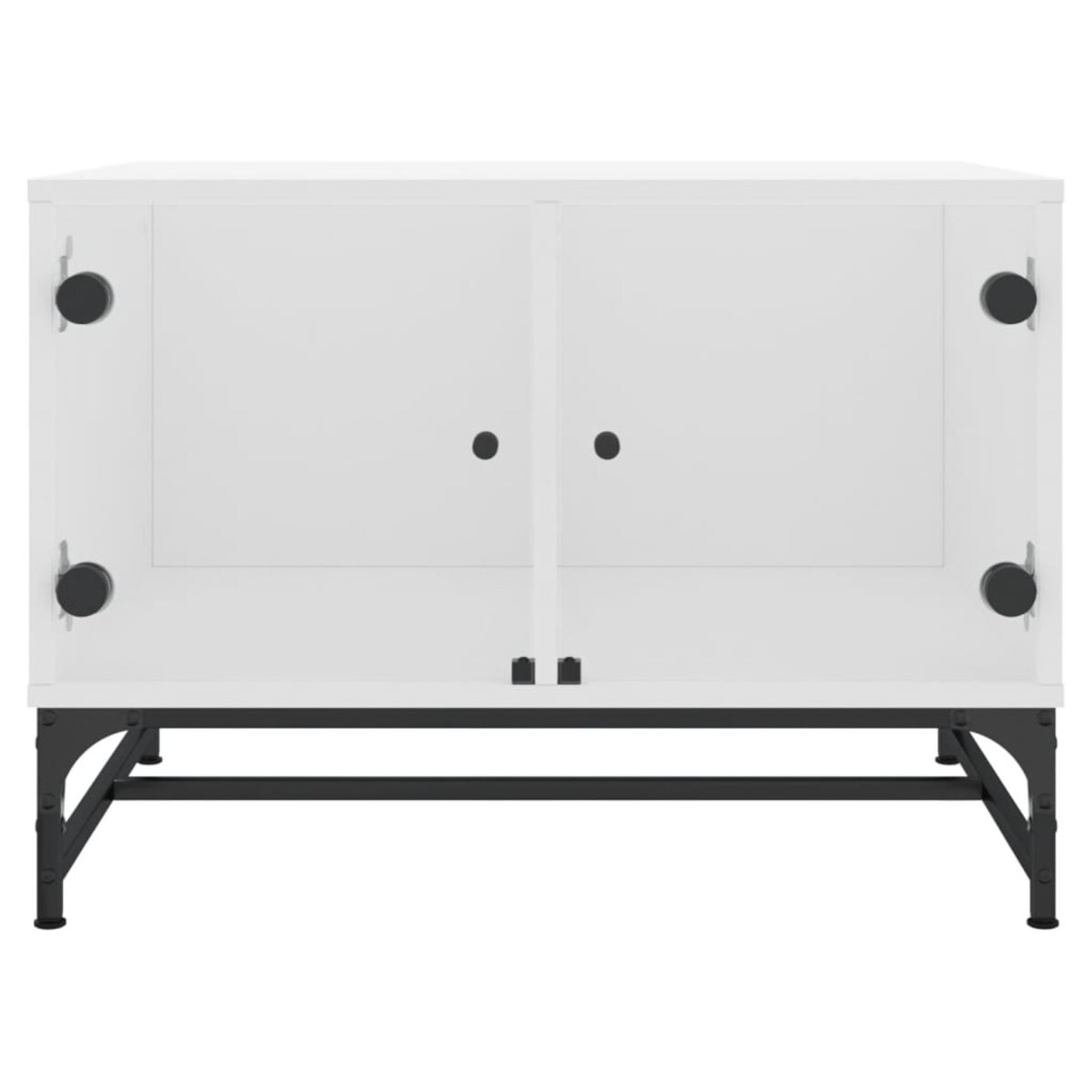 vidaXL Stolik kawowy, szklane drzwiczki, biały, 68,5x50x50 cm