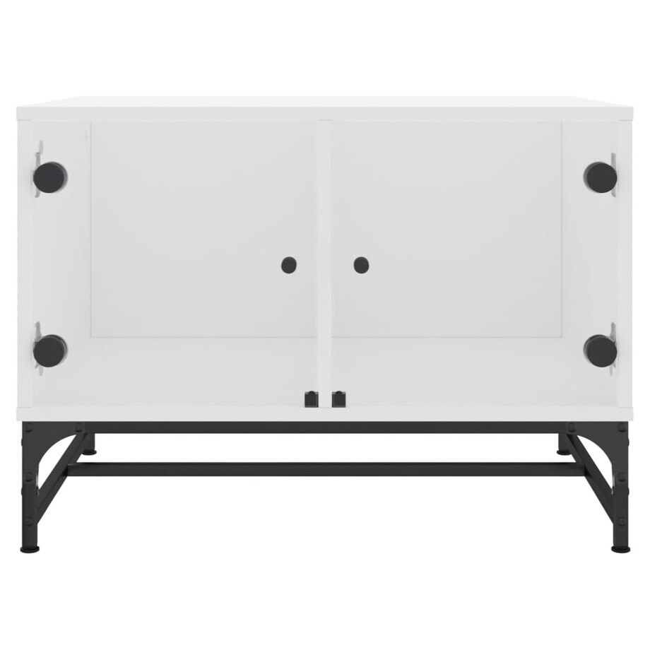 vidaXL Stolik kawowy, szklane drzwiczki, biały, 68,5x50x50 cm