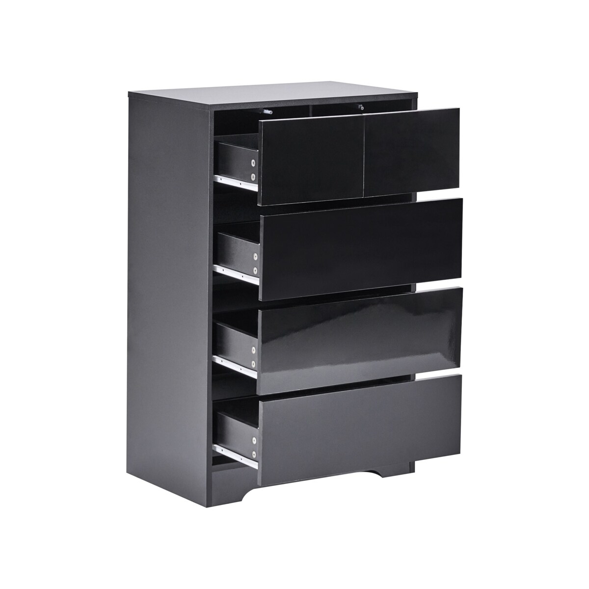 Komoda 5 szuflad ALBERTA Czarny