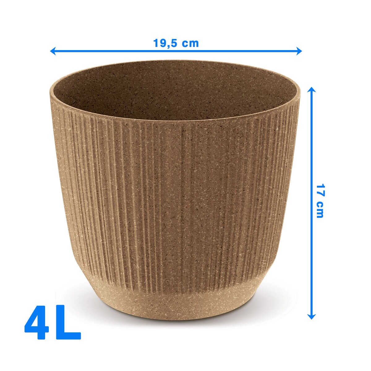 Doniczka Osłonka Domowa 19,5 Cm Ryfo Na Stół Parapet Do Domu Brązowa