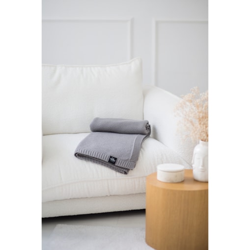 Pled pleciony szary, 130 x 160 cm, La Manta