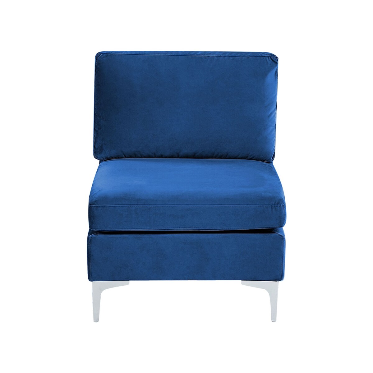 Sofa modułowa 6-osobowa z otomaną welurowa niebieska EVJA