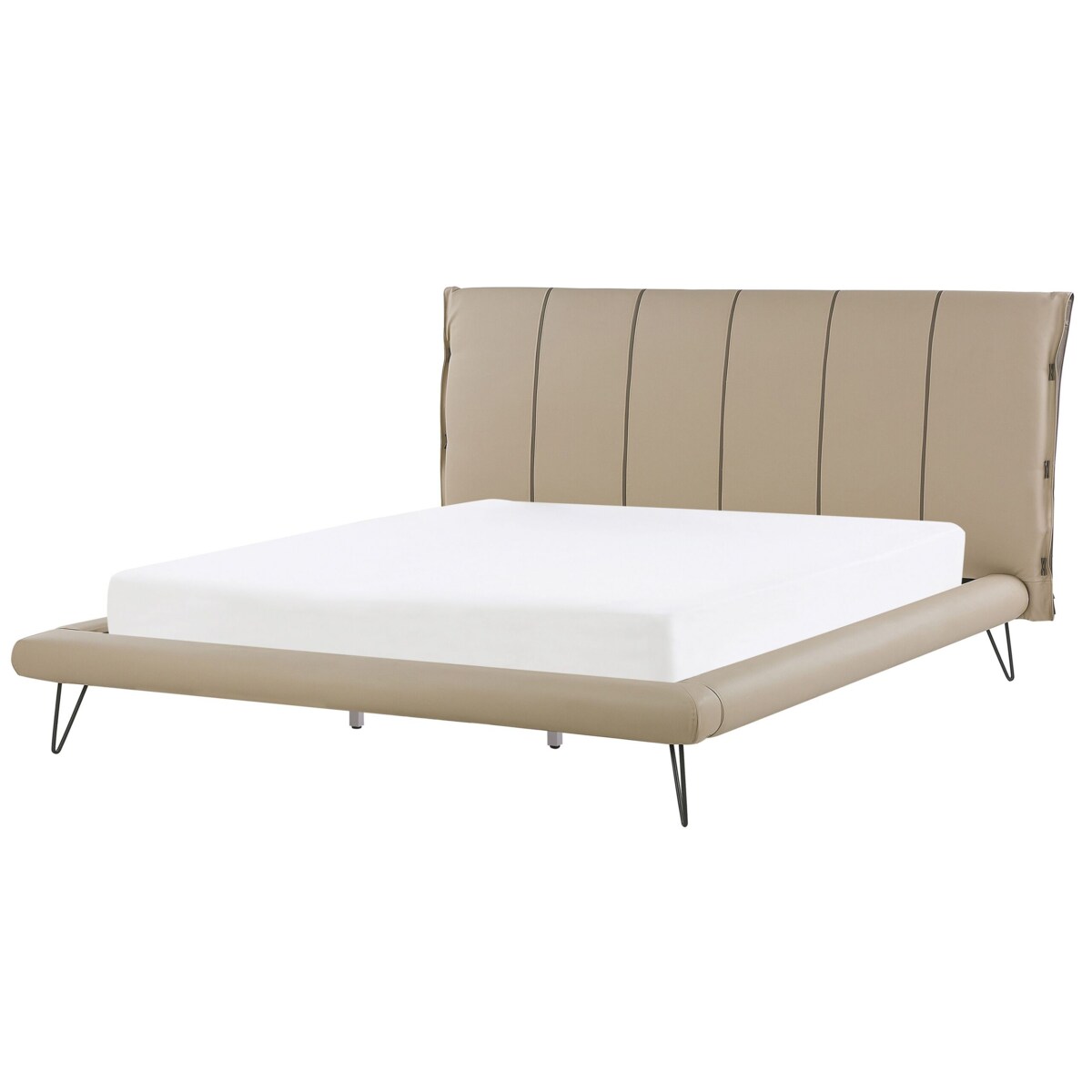 Zestaw mebli do sypialni ekoskóra 180 x 200 cm beżowy BETIN