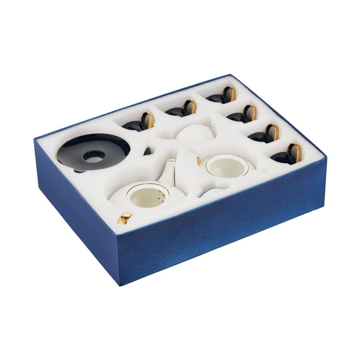 VILLA ITALIA Serwis kawowy na 6 osób porcelanowy Zestaw prezentowy BLUE VELVET