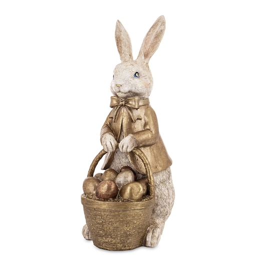 Dekoracja - królik z koszykiem pisanek 50x17x28 cm TRUSIS