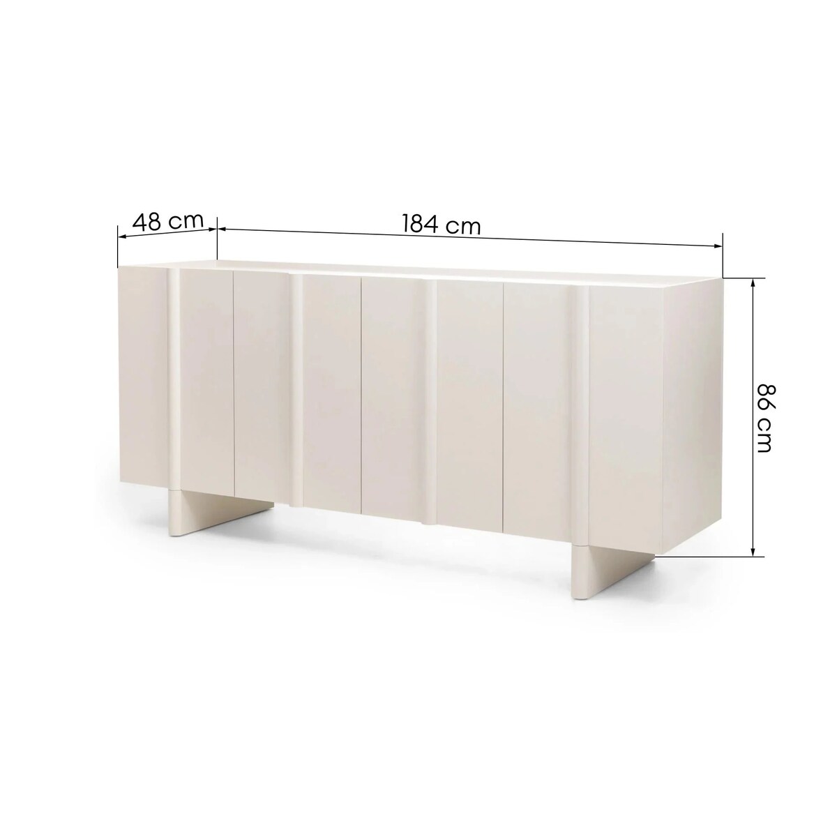 Komoda 4-drzwiowa 86x184x48 cm POPS kaszmirowa