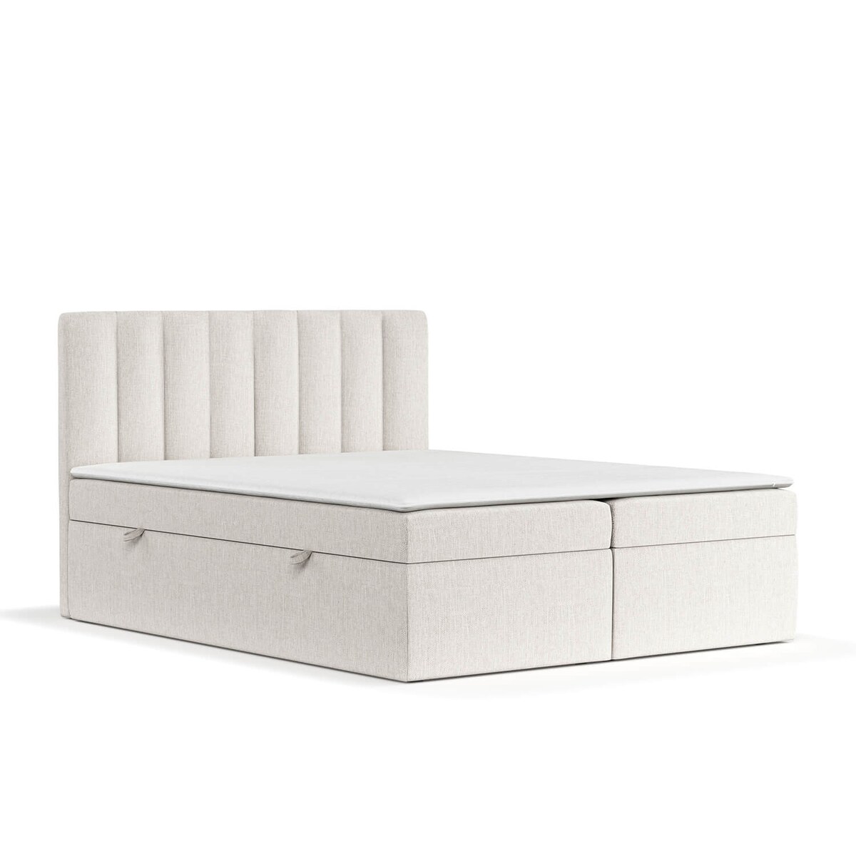 Łóżko tapicerowane AMARO 140x200 z pojemnikiem, Jasny Beż, tkanina Alta 01
