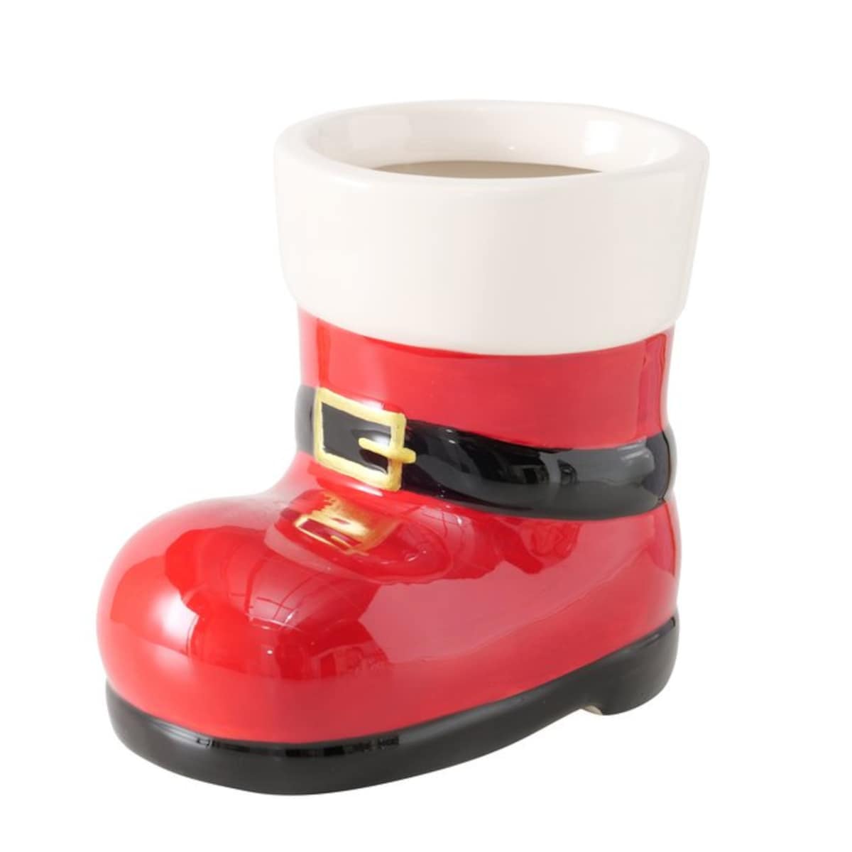 Kamienna osłonka na doniczkę BOOTY, wys. 17 cm, kolor czerwony