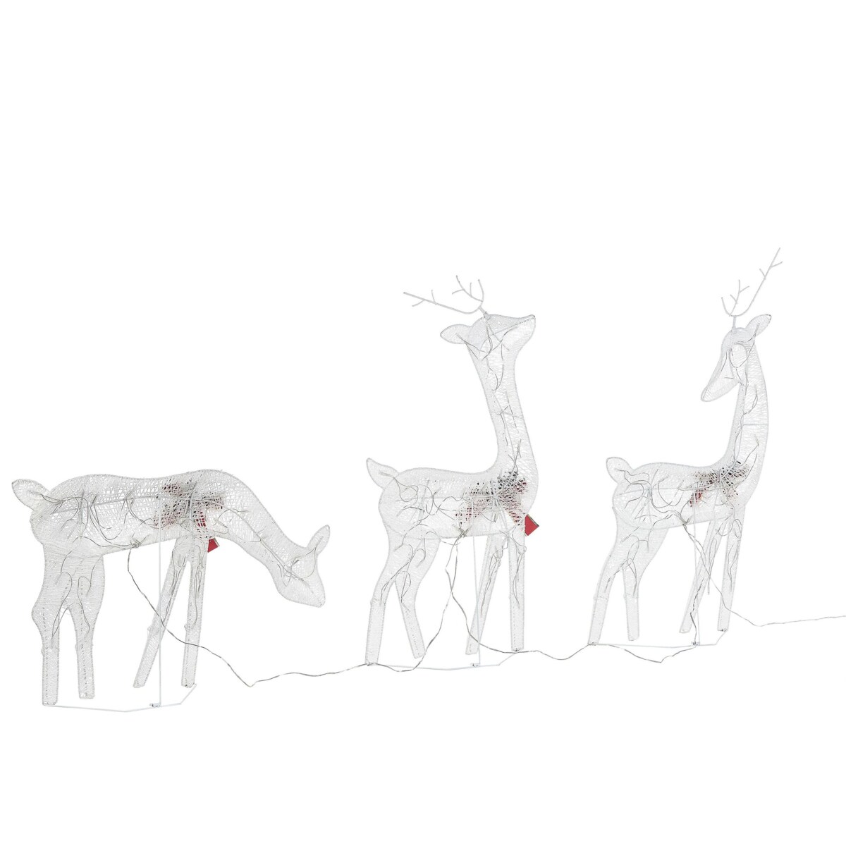 Dekoracja ogrodowa LED renifery 92 cm biała ANGELI