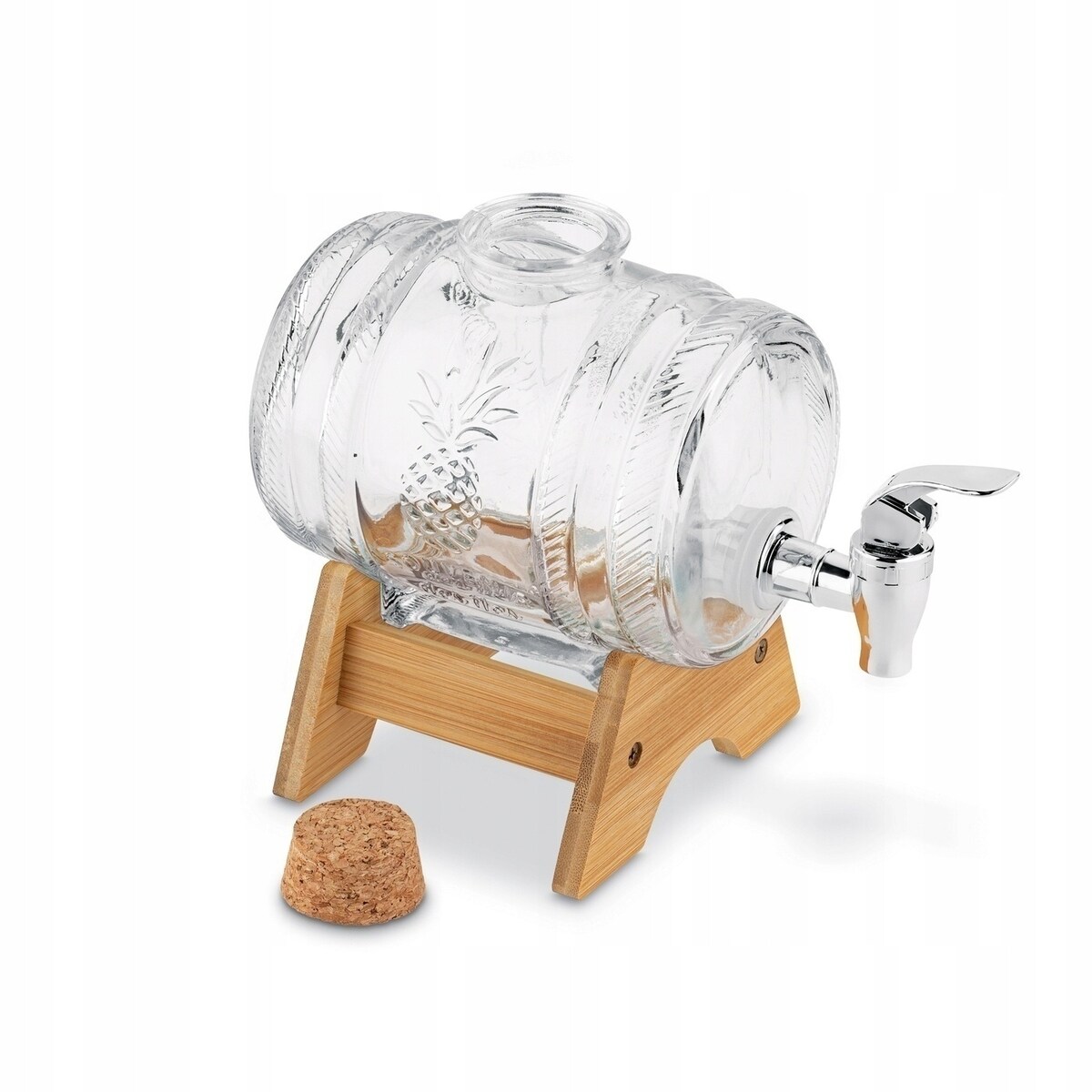 Słoik beczka z kranikiem stojakiem na alkohol soki napoje nalewki piwo 1L