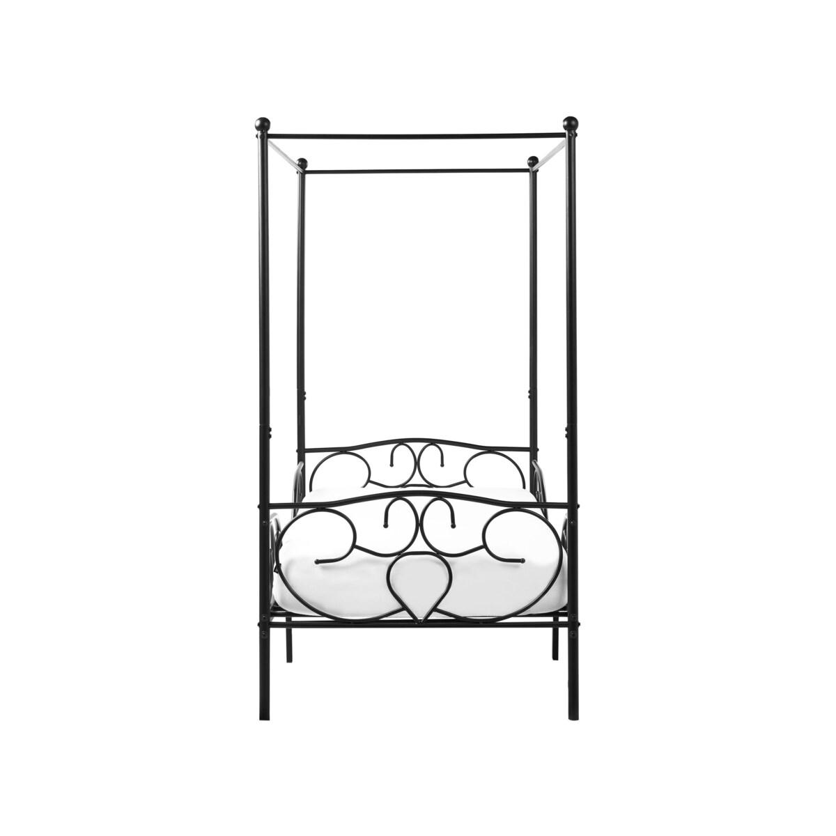 Łóżko z baldachimem Metal SORMERY 90 x 200 cm Czarny
