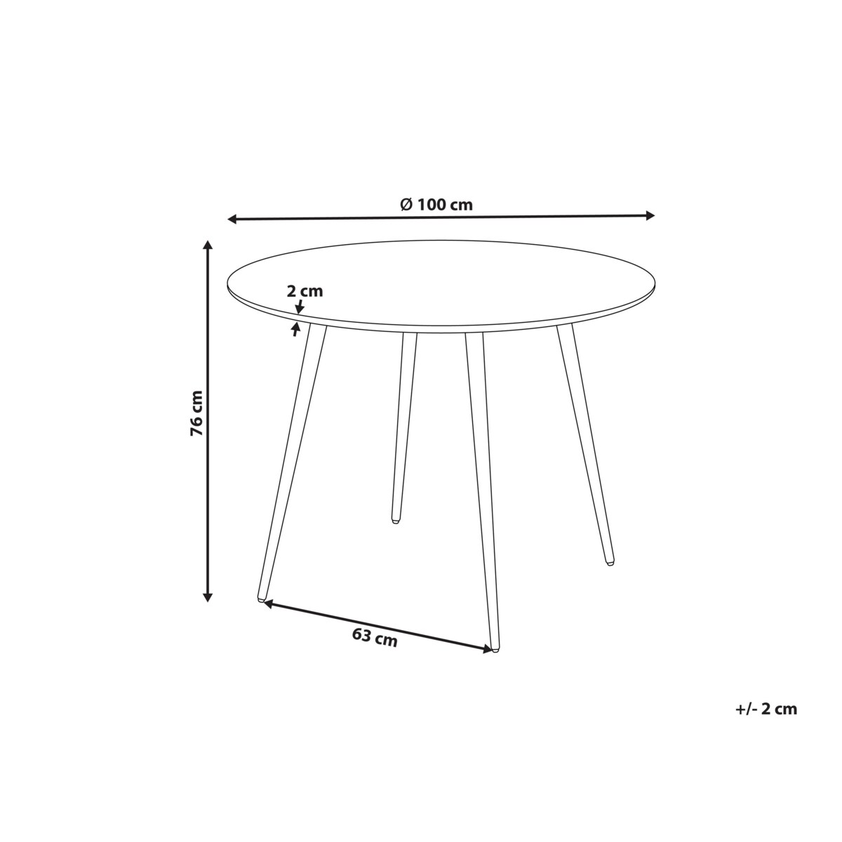 Stół do jadalni okrągły 100 cm jasne drewno BJORKA