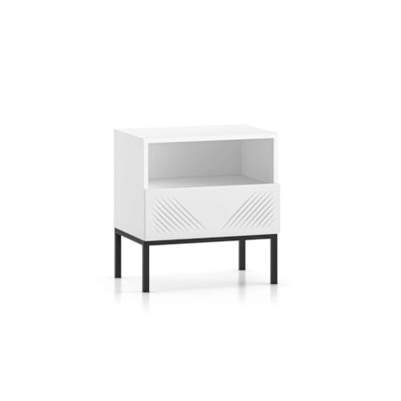 Szafka nocna KLARA biały mat z podstawą